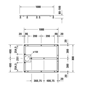 Duravit Fußgestell für Stonetto Duschwanne 100 x 80 cm