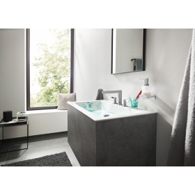 hansgrohe Finoris 3-Loch Waschtischarmatur 110 mit Push-Open Ablaufgarnitur