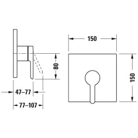 Duravit C.1 Einhebel-Brausemischer Unterputz für 1 Verbraucher mit eckiger Rosette