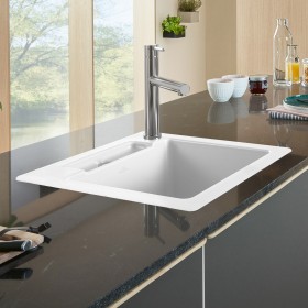 Villeroy & Boch Siluet 50 S Flat Einbauspüle, Ablaufgarnitur mit Handbetätigung, reversibel