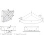 Villeroy & Boch Squaro Eck-Badewanne 145 x 145 cm, Special Combi Pool Active, Technik Position 2, mit Trio Ablaufgarnitur