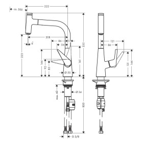hansgrohe Talis Select M51 Einhebel-Küchenmischer 220, Ausziehauslauf, 1jet