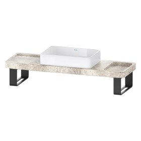 Duravit Qatego Steinkonsolen-Set mit Waschtisch, Konsole und Konsolenträger 140 x 45 cm