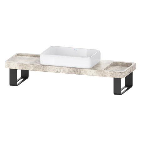 Duravit Qatego Steinkonsolen-Set mit Waschtisch, Konsole und Konsolenträger 140 x 45 cm