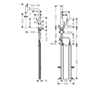 hansgrohe Talis Select M51 Einhebel-Küchenmischer 220, Ausziehauslauf, 1jet, sBox