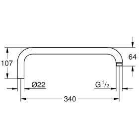 GROHE Rainshower Brausearm für Duschsysteme 34 cm