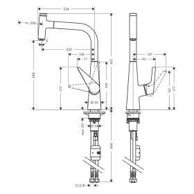 hansgrohe Talis Select M51 Einhebel-Küchenmischer 300, Ausziehauslauf, 1jet