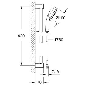 GROHE Tempesta Neu 100 Cosmopolitan Brausestangenset 90 cm 2 Strahlarten