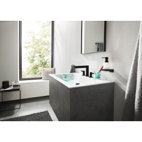 hansgrohe Finoris 3-Loch Waschtischarmatur 110 mit Push-Open Ablaufgarnitur