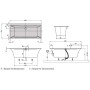 Villeroy & Boch Squaro Edge 12 Duo Badewanne 160 x 75 cm, Airpool Comfort, Technik Position 1, mit Trio Ablaufgarnitur
