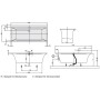 Villeroy & Boch Squaro Edge 12 Duo Badewanne 170 x 75 cm, Airpool Comfort, Technik Position 1, mit Trio Ablaufgarnitur