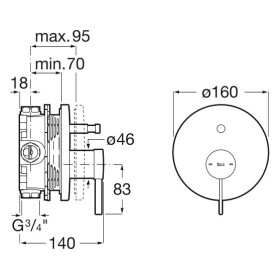 Roca Ona Einhebel-Wannenmischer Unterputz