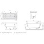 Villeroy & Boch O.novo Solo Badewanne 170 x 75 cm, Hydropool Comfort, Technik Position 2, mit Trio Ablaufgarnitur