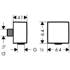 Connettore per tubo hansgrohe Fixfit Square con dispositivo di non ritorno