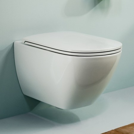 LAUFEN LUA Wand WC PACK mit Tiefspüler spülrandlos, WC Sitz inkl. Absenkautomatik und Montageset EasyFit