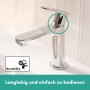hansgrohe Rebris S Einhebel-Waschtischarmatur 110 CoolStart wassersparend+ mit Zugstangen-Ablaufgarnitur