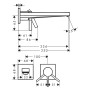 hansgrohe Tecturis E Einhebel-Waschtischarmatur Unterputz für Wandmontage wassersparend+ mit Auslauf 22,5 cm