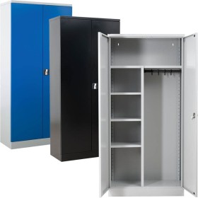 Wolfstahl Putzmittelschrank Stahl abschliessbar 92 x 42 x 195 cm