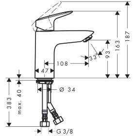 hansgrohe Logis Einhebel-Waschtischmischer 100 ohne Ablaufgarnitur