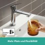 hansgrohe Rebris E Einhebel-Waschtischarmatur 110 CoolStart wassersparend+ mit Zugstangen-Ablaufgarnitur