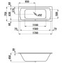 LAUFEN PRO Einbau-Badewanne 170 x 75 cm