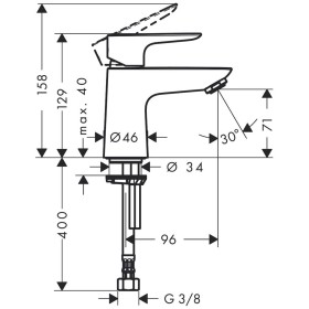 Rubinetto a pavimento hansgrohe Talis E 80 per acqua fredda