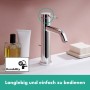 hansgrohe Tecturis S Einhebel-Waschtischarmatur 110 CoolStart wassersparend+ mit Zugstangen-Ablaufgarnitur