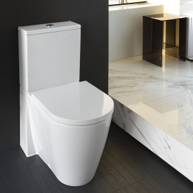 Combinaison WC sur pied LAUFEN Kartell sans bride, à chasse d'eau directe, à sortie horizontale ou verticale