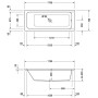 Duravit D-Code Rechteck-Badewanne 170 x 70 cm mit Mittelablauf