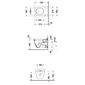 Duravit Starck 3 Wand-WC Flachspüler