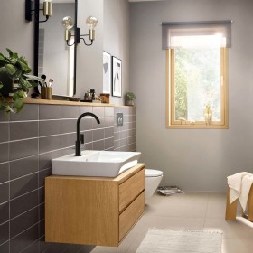 hansgrohe Rebris E Einhebel-Waschtischarmatur 210 mit Schwenkauslauf und Zugstangen-Ablaufgarnitur