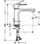 hansgrohe Rebris S Einhebel-Waschtischarmatur 110 CoolStart wassersparend+ mit Zugstangen-Ablaufgarnitur