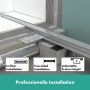 hansgrohe RainDrain Match Plus Fertigset Duschrinne 80 cm mit höhenverstellbarem Rahmen