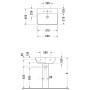 Duravit ME by Starck Waschtisch 60 cm mit 1 Hahnloch durchstochen
