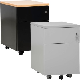 Wolfstahl Rollcontainer Stahl 2 Auszüge abschliessbar 40 x 60 x 62 cm