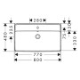 hansgrohe Xanuia Q Aufsatzwaschtisch geschliffen 800/480 mit Hahnloch und Überlauf