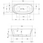 Duravit Cape Cod Badewanne Vorwandversion 190 x 90 cm
