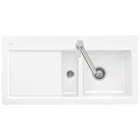 Évier encastrable Villeroy & Boch Subway 60, Bonde à commande manuelle, Bac à droite