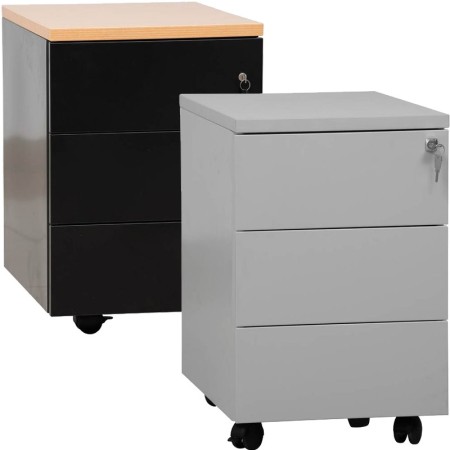 Wolfstahl Rollcontainer Stahl 3 Auszüge abschliessbar 40 x 60 x 62 cm