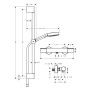 hansgrohe Pulsify Select S Brausesystem 105 3 Strahlarten Relaxation wassersparend, mit Ecostat Element und Duschstange 65 cm