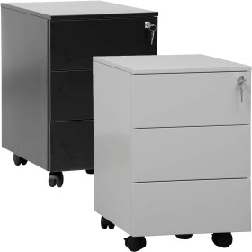 Wolfstahl Rollcontainer Stahl 3 Auszüge abschliessbar 40 x 60 x 61 cm
