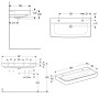 Geberit Renova Plan Waschtisch 100 cm mit 2 Hahnlöchern links und rechts, mit Überlauf
