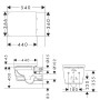 hansgrohe EluPura Q Wand WC Set 540 AquaFall Flush mit WC-Sitz mit SoftClose und QuickRelease