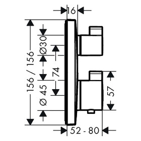 hansgrohe Ecostat Square Thermostat Unterputz für 2 Verbraucher