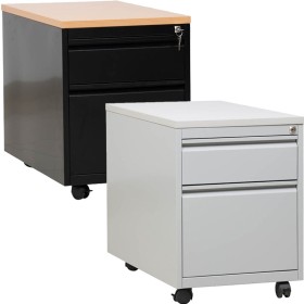 Wolfstahl Rollcontainer Stahl 2 Auszüge abschliessbar 46 x 79 x 62 cm