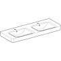 Geberit Renova Plan Doppelwaschtisch 130 cm mit Hahnloch mittig, mit Überlauf
