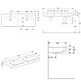 Geberit Renova Plan Doppelwaschtisch 130 cm mit Hahnloch mittig, mit Überlauf