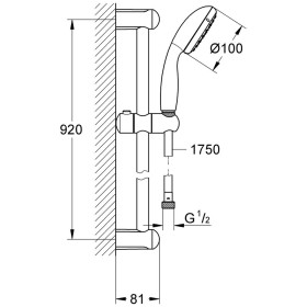 GROHE Tempesta 100 Brausestangenset mit 1 Strahlart