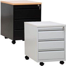Wolfstahl Rollcontainer Stahl 3 Auszüge abschliessbar 46 x 79 x 62 cm