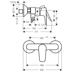hansgrohe Talis E Einhebel-Brausemischer Aufputz